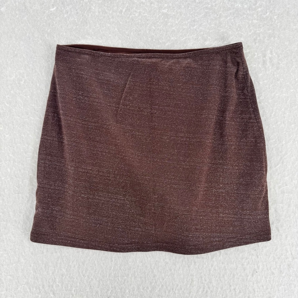 Pretty Garbage - Mini Skirt Shimmer Metallic - Brown - M - Womens